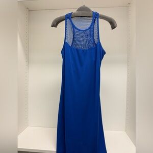 Susana Monaco Blue Sleeveless Mesh Detail Dress Sz M